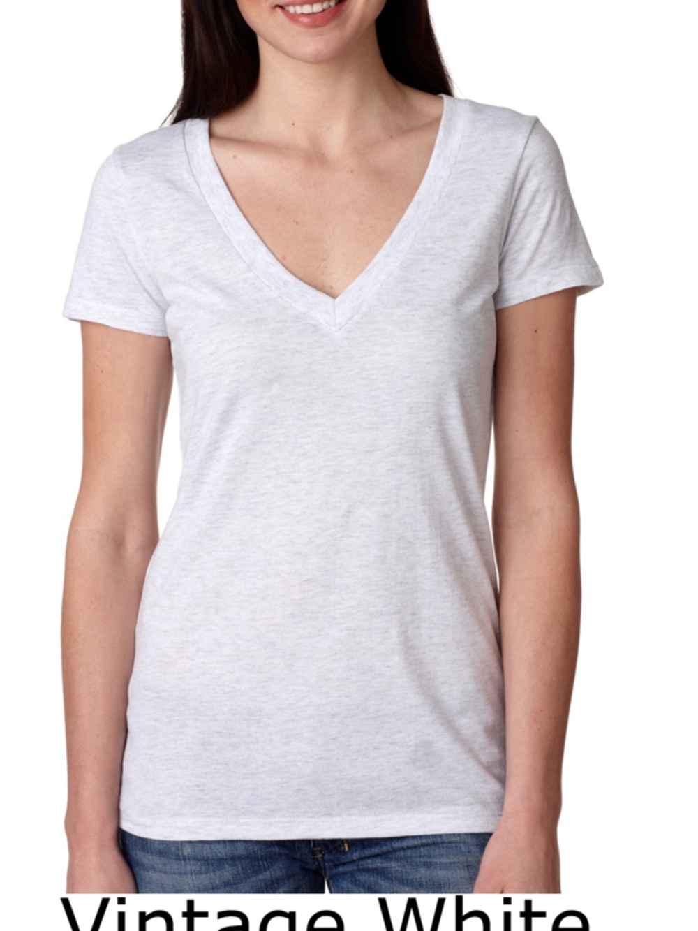 PINK Victoria’s Secret Women’s V-Neck Tee Minimalist White NEW SzS NEW PriceFirm